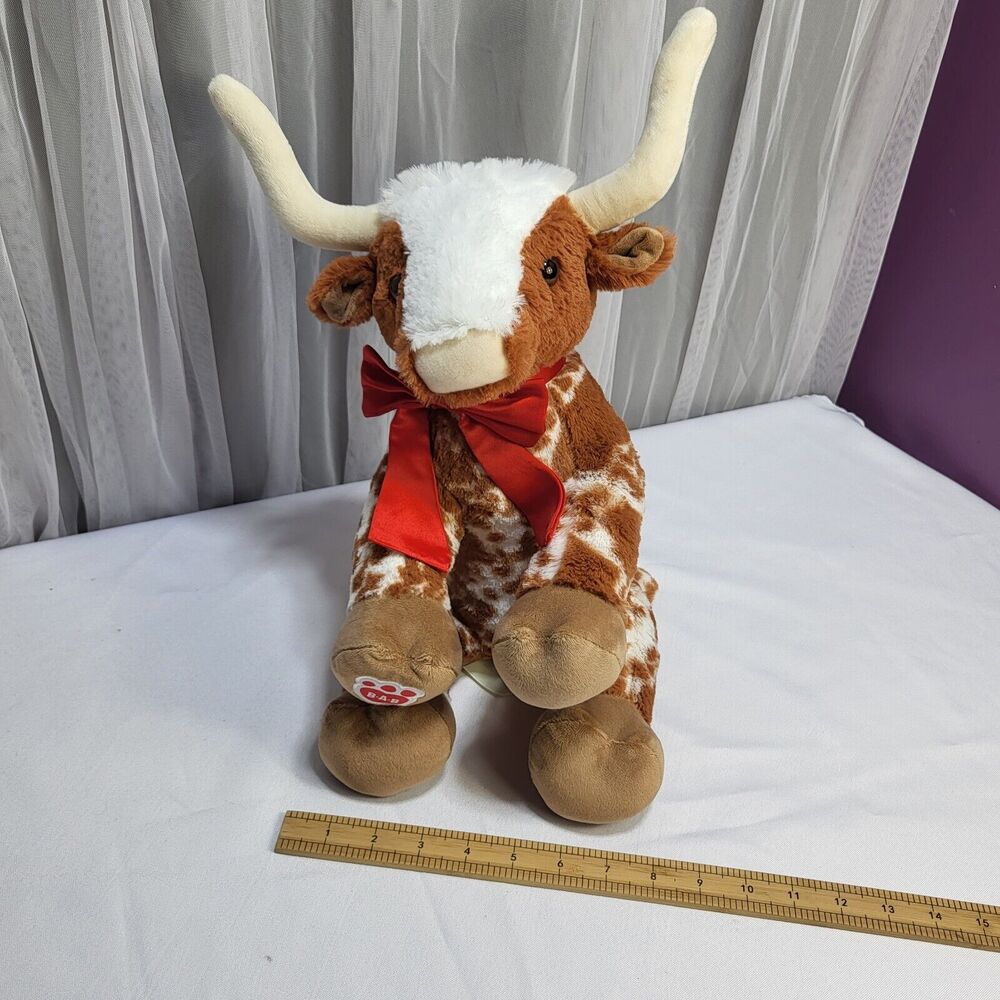 Build A Bear Workshop Longhorn Cow Texas‎ Steer Brown White 2023 Stuffed Plush - Picture 16 of 16
